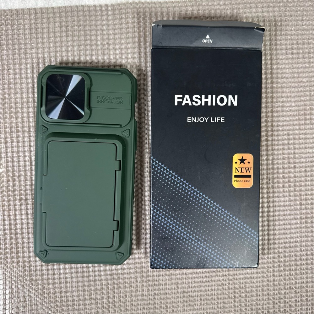 Fashion Wallet Phone Case Universal Green New Tactical Sliding Camera Cover